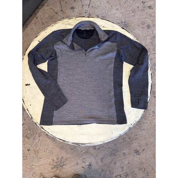 KUHL Mens Heather Gray Long Sleeve Quarter-Zip Pullover - Picture 1 of 4